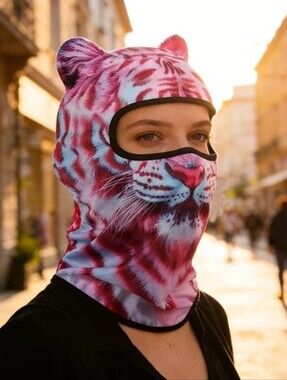 Pink Tiger Face Balaclava Hood / Mask NWT!